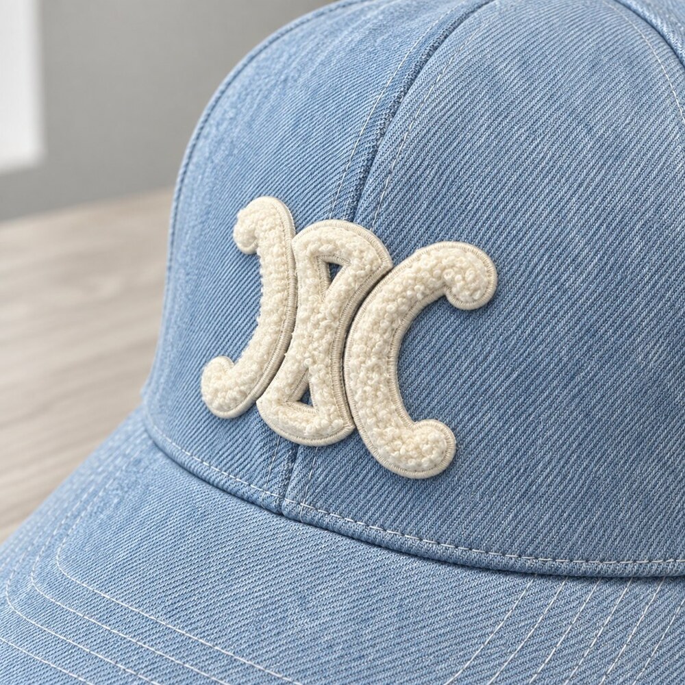 CELINE Light Wash Denim Baseball Cap - Picture 5 of 6